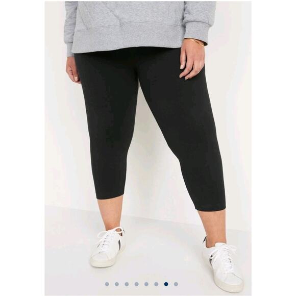 Old Navy Pants - Old Navy Women's Black High Waisted Fashion Layering Cropped Leggings Sz 3X